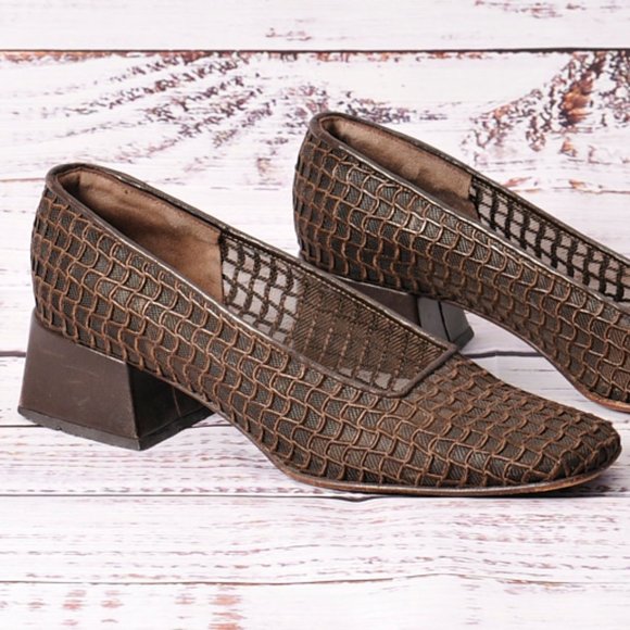 Via Spiga, Brown Mesh Heel Shoe, 1.5" Heel, Size 6.5 - Picture 7 of 7